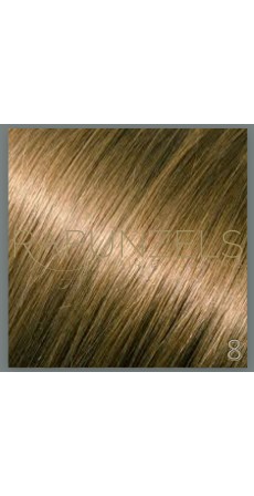 100 Gram 20" Clip In Hair Extensions Colour #8 Light Golden Brown (7 p/c Full Head)